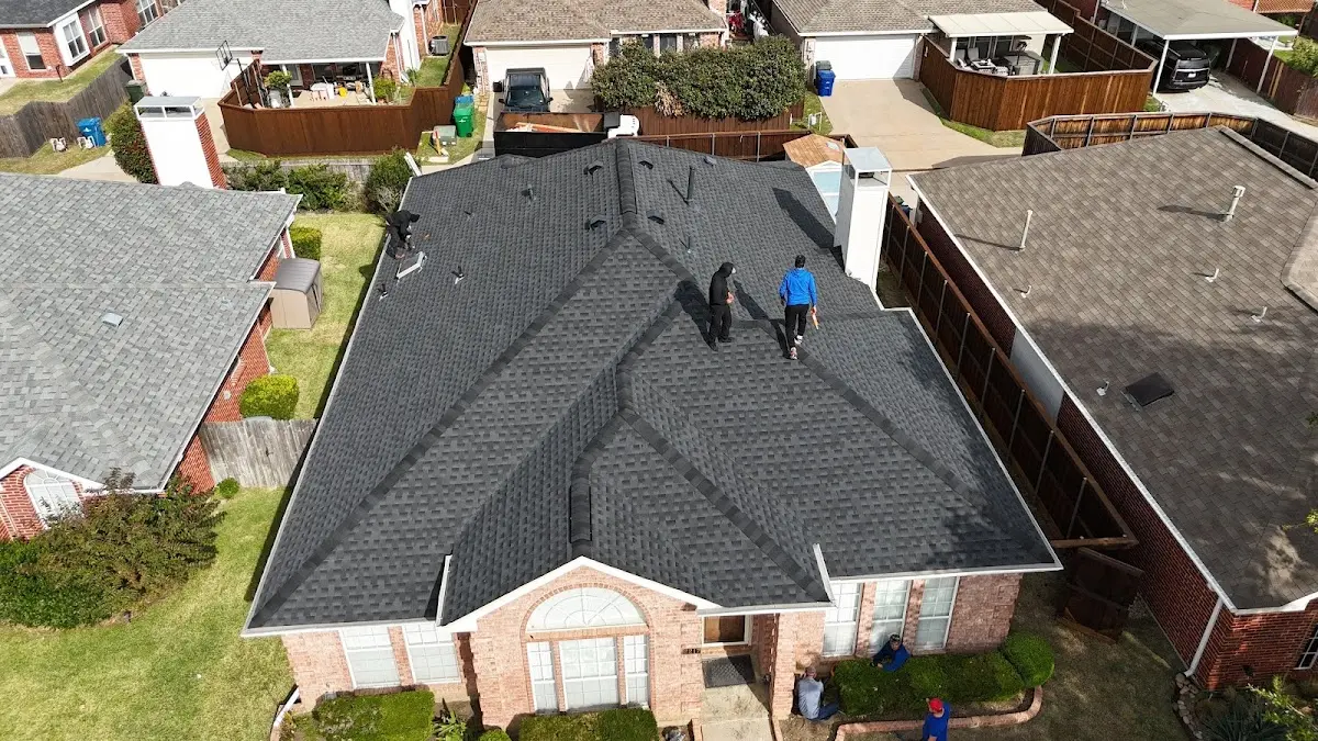 Slate & Tile Roof Repair work in progress on a Brea property